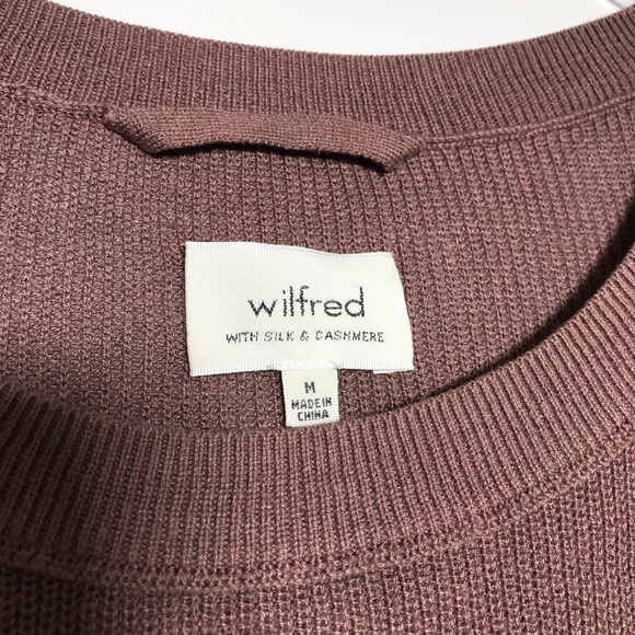 Aritzia Wilfred Silk Cashmere Knit Sweater Brown - Picture 2 of 6